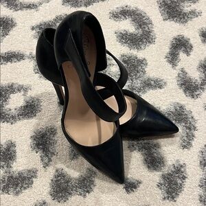 Vince Camuto Black Pointed-Toe Mary Jane Heels